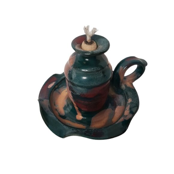 Buie Ceramic Pottery Genie Oil Lamp with Handle. - Picture 12 of 12